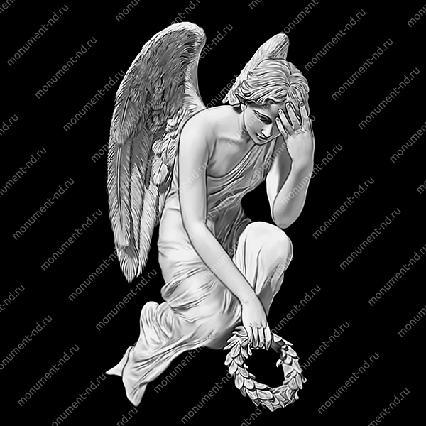Гравировка ангела А-015 от 25х25 см