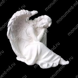 Ангел на памятник А-022 полимергранит цвет белый/бронза 22(10х24) см.
