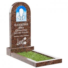 Памятник из дымовского гранита ДВ - 010 цвет коричнево-бордовый 100х50х8	
