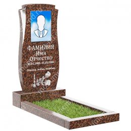 Памятник из дымовского гранита ДВ - 048 цвет коелгаричнево-бордовый 100х50х8	