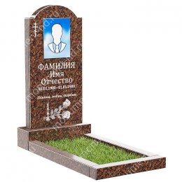 Памятник из дымовского гранита ДВ - 011 цвет коричнево-бордовый 100х50х8	