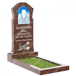 Памятник из дымовского гранита ДВ - 021 цвет коричнево-бордовый 100х50х8	