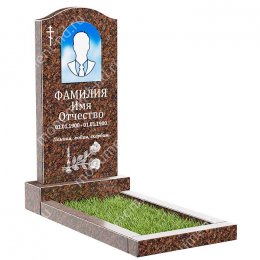 Памятник из дымовского гранита ДВ - 005 цвет коричнево-бордовый 100х50х8	