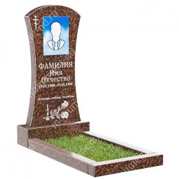 Памятник из дымовского гранита ДВ - 027 цвет коричнево-бордовый 100х50х8	
