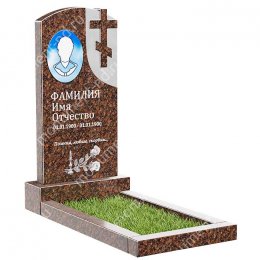 Памятник из дымовского гранита ДВ - 040 цвет коричнево-бордовый 100х50х8	
