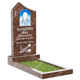Памятник из дымовского гранита ДВ - 014 цвет коричнево-бордовый 100х50х8	
