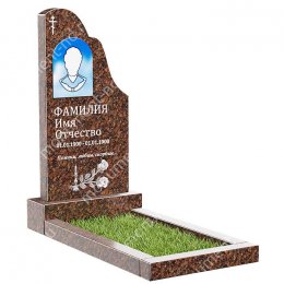 Памятник из дымовского гранита ДВ - 038 цвет коричнево-бордовый 100х50х8	