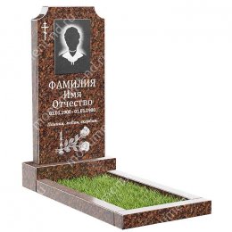 Памятник из дымовского гранита ДВ - 018 цвет коричнево-бордовый 100х50х8	