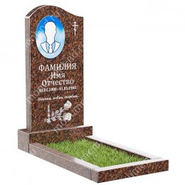Памятник из дымовского гранита ДВ - 007 цвет коричнево-бордовый 100х50х8	