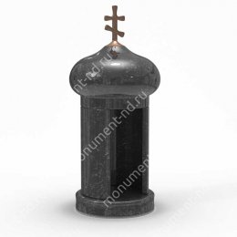 Лампада на могилу-005 гранит цвет черный 35х15 см