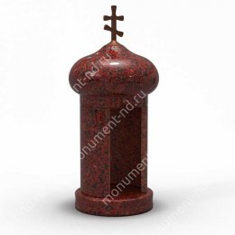 Лампада на могилу-005К гранит цвет красный 35х15 см