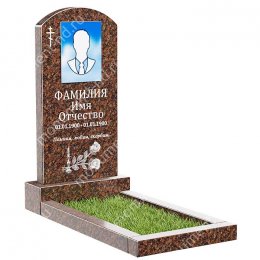 Памятник из дымовского гранита ДВ - 003 цвет коричнево-бордовый 100х50х8	