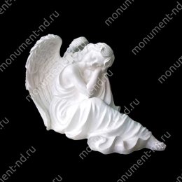 Ангел на памятник А-036 полимергранит цвет белый/бронза 48х57х29 см.