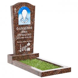 Памятник из дымовского гранита ДВ - 006 цвет коричнево-бордовый 100х50х8	