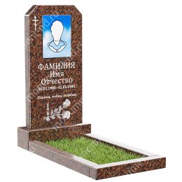 Памятник из дымовского гранита ДВ - 020 цвет коричнево-бордовый 100х50х8	