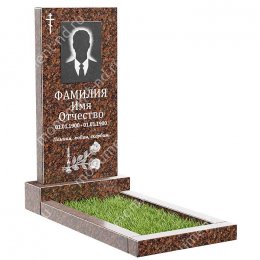 Памятник из дымовского гранита ДВ - 001 цвет коричнево-бордовый 100х50х8	