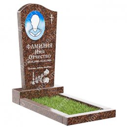 Памятник из дымовского гранита ДВ - 008 цвет коричнево-бордовый