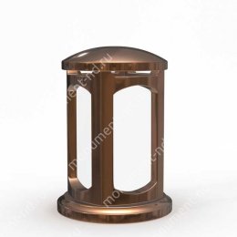 Лампада на могилу-004-2 полимергранит/стекло цвет бронза 24х15 см