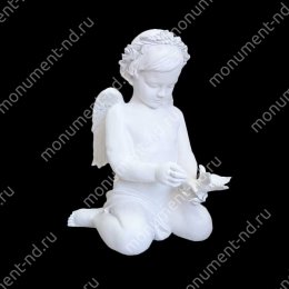 Ангел на памятник А-048 полимергранит цвет белый/бронза 57х48х32 см.