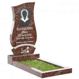 Памятник из дымовского гранита ДВ - 026 цвет коричнево-бордовый 100х50х8	