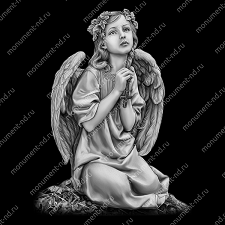 Гравировка ангела А-016 от 25х25 см